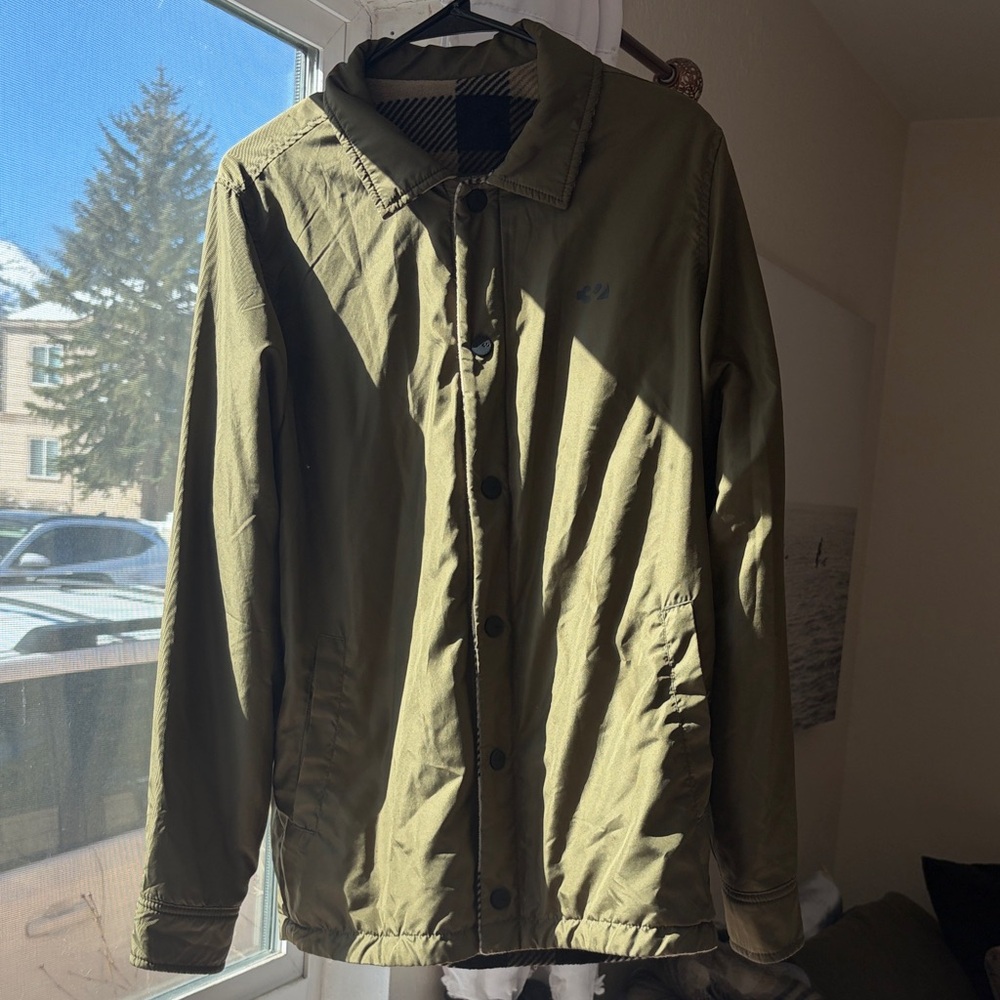 Men's Reversible Lightweight Olive Shirt Jacket